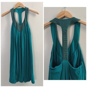 VS Victoria’s Secret Teal Racerback Y2K Shelf Bra Dress Small